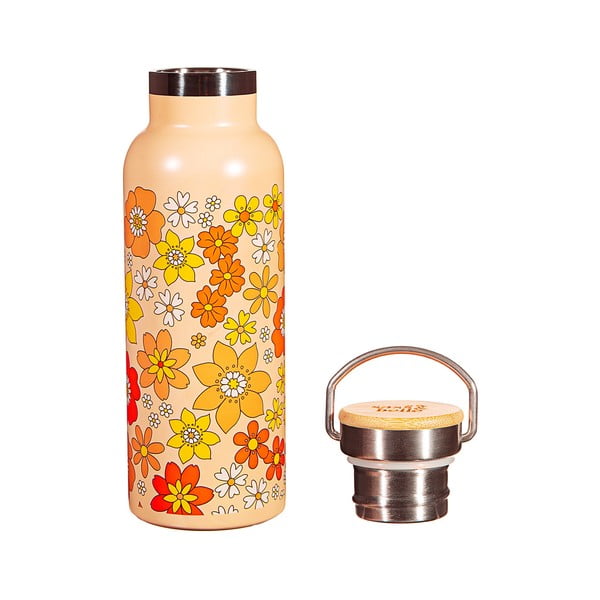 Oranžist roostevabast terasest beebipudel 500 ml 70s Floral - Sass & Belle-image-2