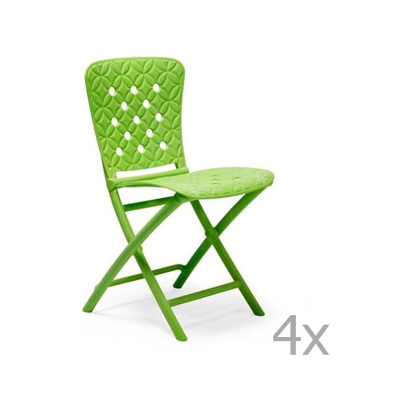 Sada 4 zelených zahradních židlí Nardi Zac Classic Spring