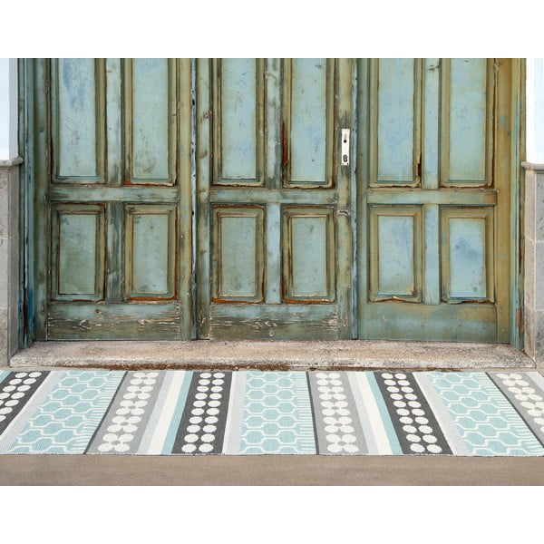 Hall-türkiissinine sise/välisvaip 70x180 cm Asta Pale Turquoise – Pappelina-image-1