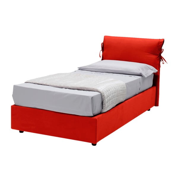 Červená  jednolůžková postel s úložným prostorem 13Casa Iris, 90 x 190 cm