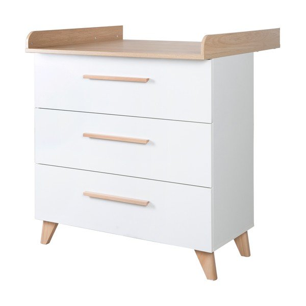 Valge lastekapp koos riietuslauaga tammepuust 88,5x99x76 cm Léon - Roba