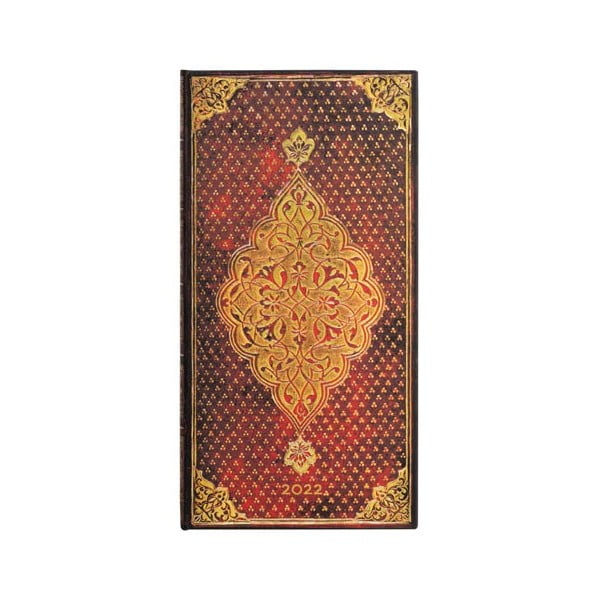 Týdenní diář na rok 2022 Paperblanks Golden Trefoil, 9,5 x 18 cm