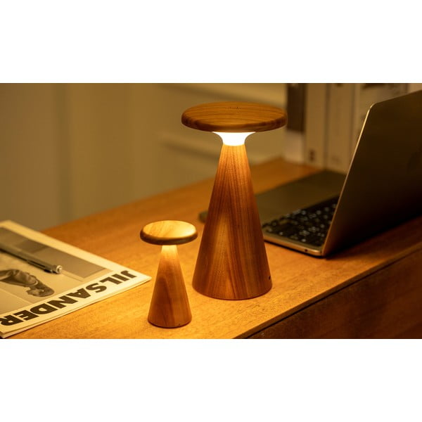 LED-lauavalgusti puidust varjuga (kõrgus 14 cm) Sylva - Gingko-image-3