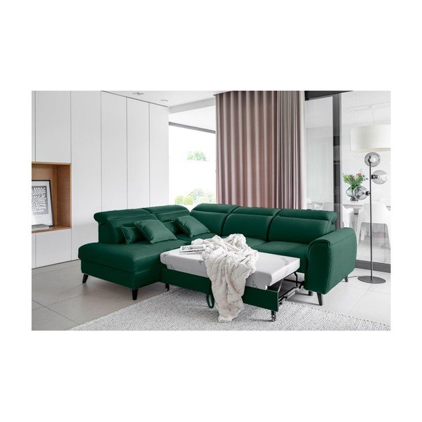 Roheline sametist lahtikäiv/sahtliga nurgadiivan (vasak nurk/L-kujuline) Noble – ELTAP-image-4