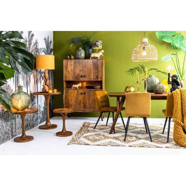 Pruun söögilaud akaatsiaplaadiga 100x200 cm Quenza - Light & Living-image-4