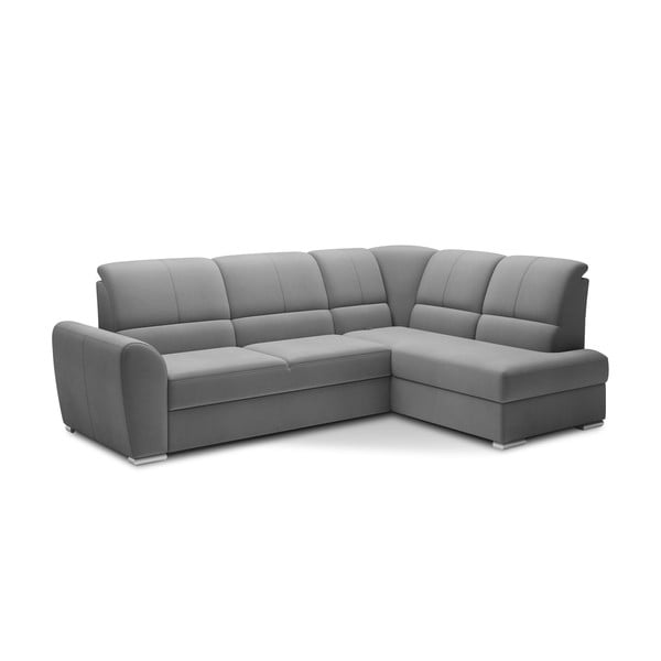 Hall sametist lahtikäiv/sahtliga nurgadiivan (parem nurk/L-kujuline) Siber – ELTAP-image-2