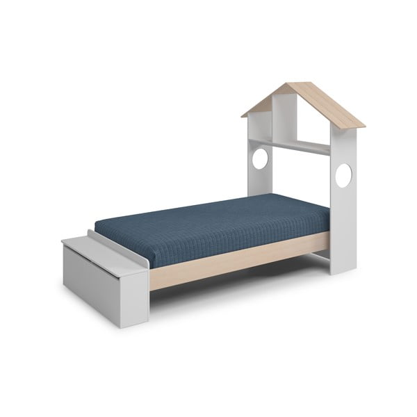 Valge/loomulik mändist lastevoodi koos panipaigaga 90x190 cm Odessa - Marckeric-image-2