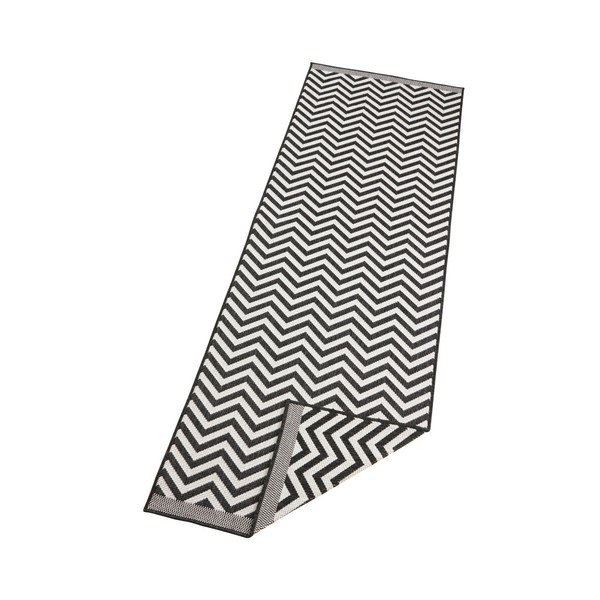 Černo-krémový oboustranný vysoce odolný běhoun Bougari Twin Supreme Mismo, 80 x 350 cm-image-2