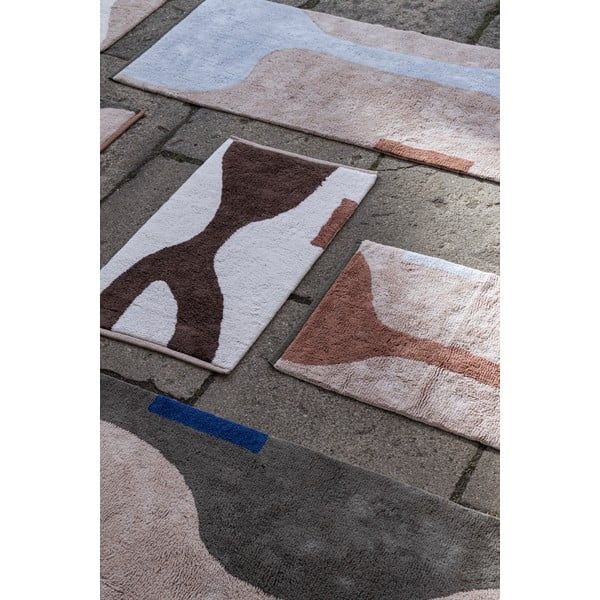 Helesinine-beež pestav puuvillane vaip 50x80 cm Figura - Mette Ditmer Denmark-image-3