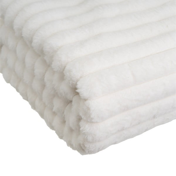 Valge mikroplüüsist tekk 130x160 cm Fur Velvet - Casa Selección-image-3