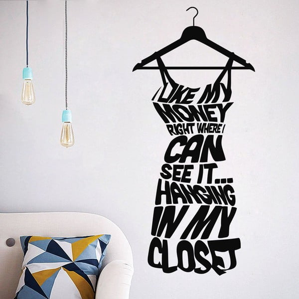Dekorativní samolepka Dress on Hanger, 57x26 cm