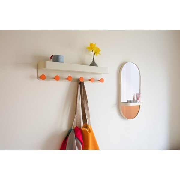 Oranž seinapeegel riiuliga Taupe - Remember-image-1