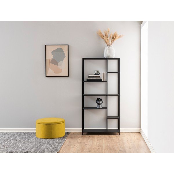 Žlutý sametový puf Actona Retina, ⌀ 60 cm-image-1