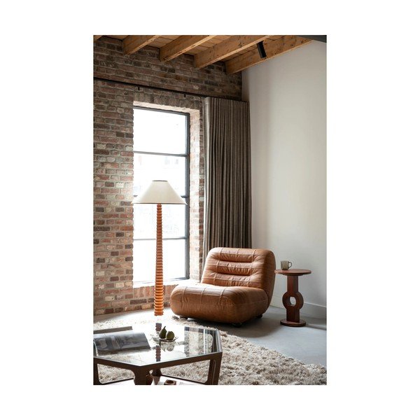 Konjakipruun nahast tugitool Wyatt - Dutchbone-image-1