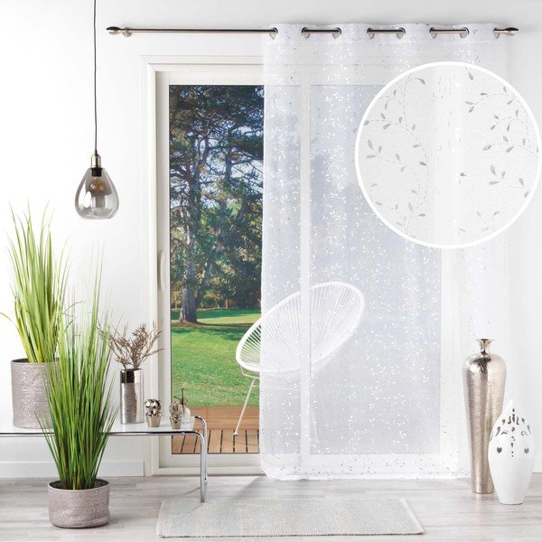 Valge-hõbedane kardin 140x240 cm Floressia - douceur d'intérieur-image-4