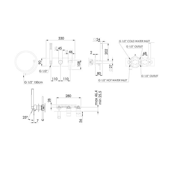 Must dušisegisti (3 väljundit) Pax - Sapho-image-2
