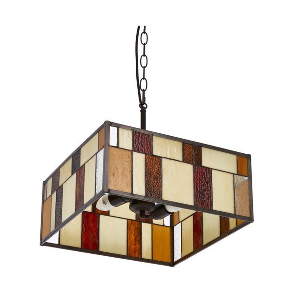 Metallist ripplamp klaasist varjuga Waldorf - Premier Housewares-image-2