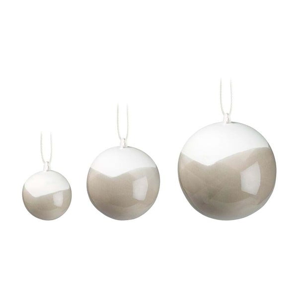Komplekt 3 halli jõulukuusekaunistust, mis on valmistatud luuportselanist Nobili - Kähler Design