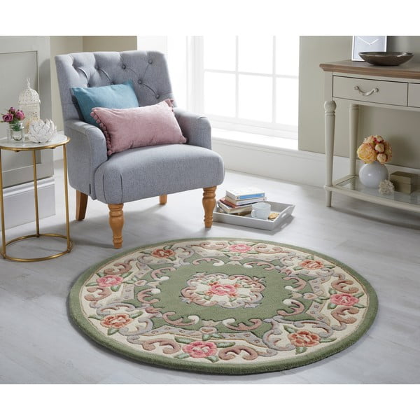 Roheline villane ümmargune vaip ø 120 cm - Flair Rugs-image-1