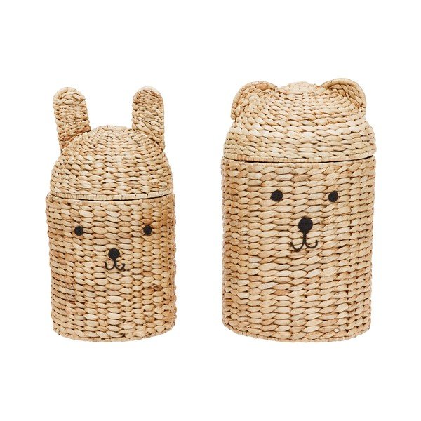 Laste mänguasjakorvid kahes komplektis, valmistatud naturaalses värvitoonis mererohust, ø 28,5x49,5 cm Bear & Rabbit - OYOY Mini