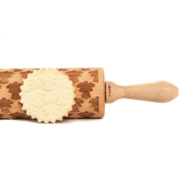 Puidust jõulukujuline tainarull Angel - Valek-image-3