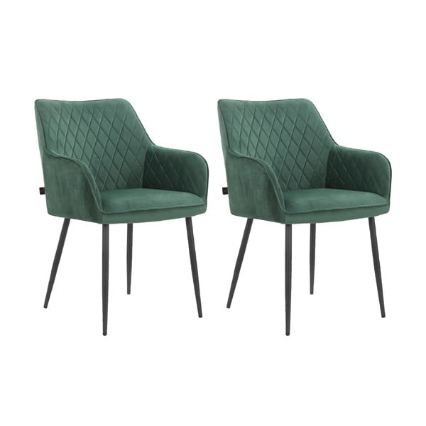 Rohelised samet söögitoolid, 2 tk komplektis Elvira - Støraa-image-4