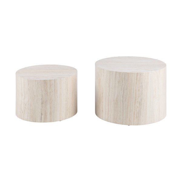 Beežid ümmargused kividekooriga diivanilauad 2 tk ø 58 cm Dice - Actona-image-4