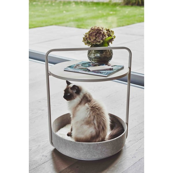 Beež ümmargune hoiulaud ø 50 cm Tavolino Nougat - MiaCara-image-1