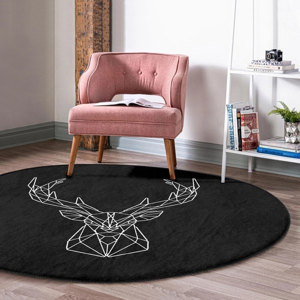 Must pestav ümmargune vaip, sobitub robottolmuimejaga ø 100 cm Comfort - Mila Home-image-1