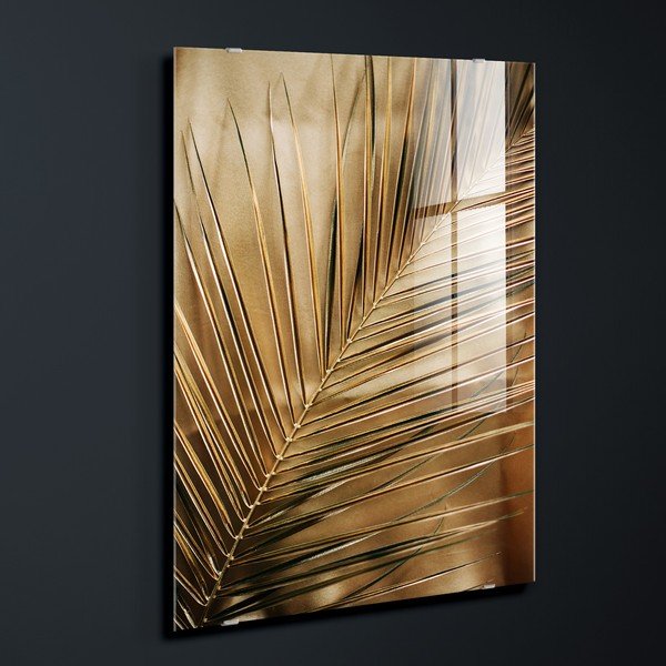 Trükitud klaasist pilt 80x120 cm Gold Palm - Styler-image-3