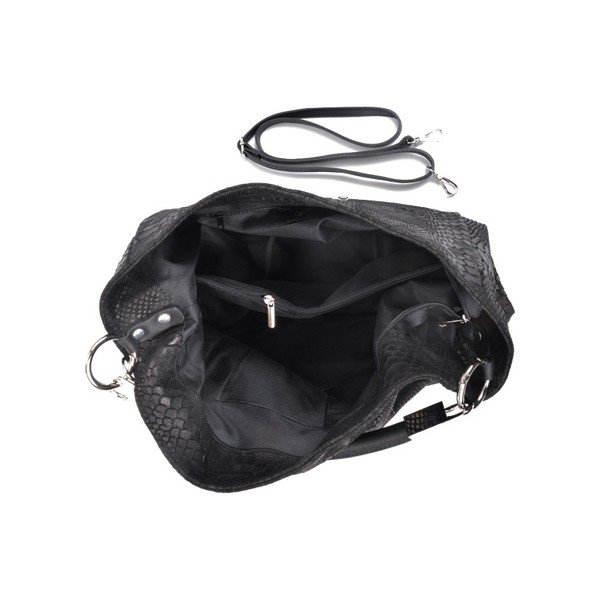 Černá kožená kabelka Carla Ferreri Druhno-image-1