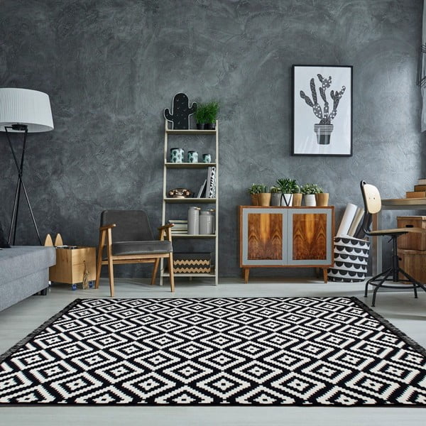 Must-valge kahepoolne vaip Helen, 120 x 180 cm. - Cihan Bilisim Tekstil-image-4