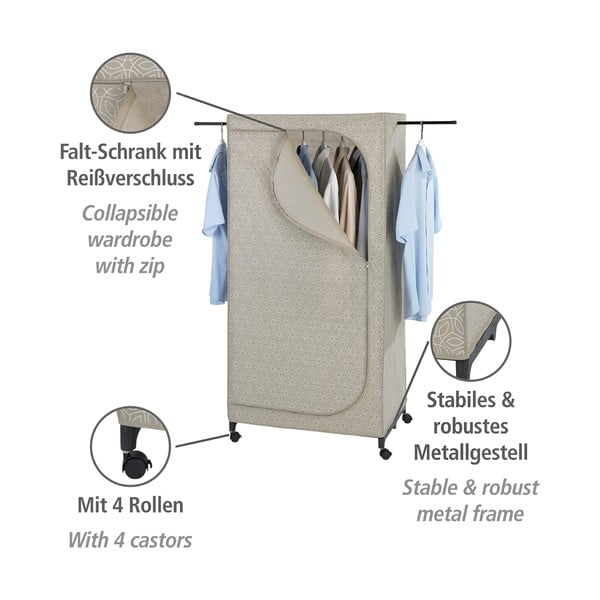 Beež kangast riidekapp 75x160 cm Balance – Wenko-image-3