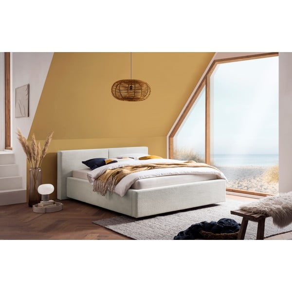 Beež kaheinimesevoodi 180x200 cm Cube - Meise Möbel-image-1