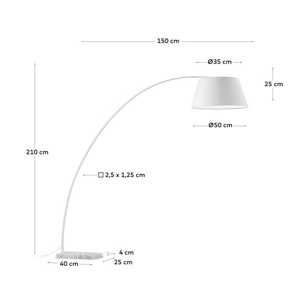 Valge põrandalamp Chop - Kave Home-image-4