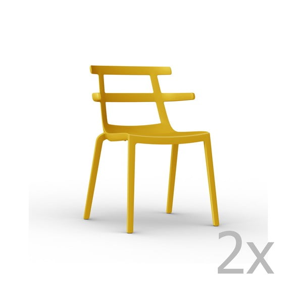 Sada 2 žlutých zahradních židlí Resol Tokyo