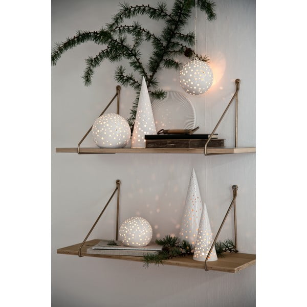 Valge jõuluküünlajalg, valmistatud luuportselanist, kõrgus 25,5 cm Nobili - Kähler Design-image-1