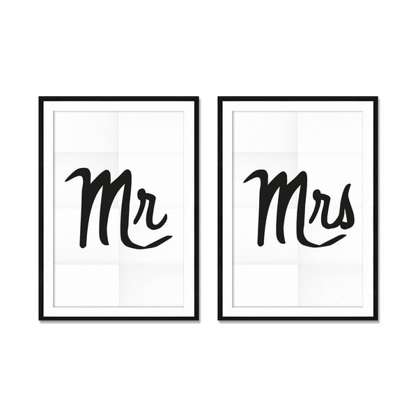 Komplekt 2 maalist Mr&Mrs, 40 x 60 cm Mr & Mrs - Really Nice Things
