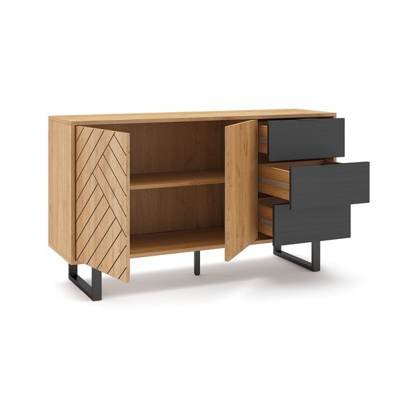 Antratsiit/loomulik madal kapp tammepuust 140x80 cm Madona - Marckeric-image-4