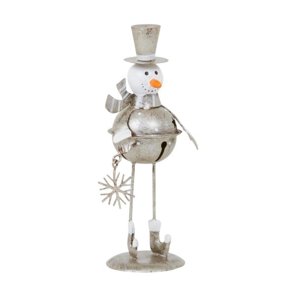 Dekorace Archipelago Silver Snowman, 13 cm