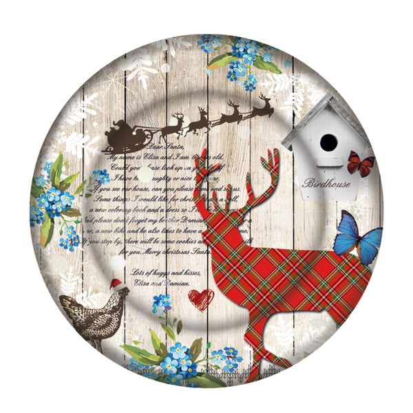 Skleněný talíř s vánočním motivem PPD Xmas Plate Duro, ⌀ 32 cm