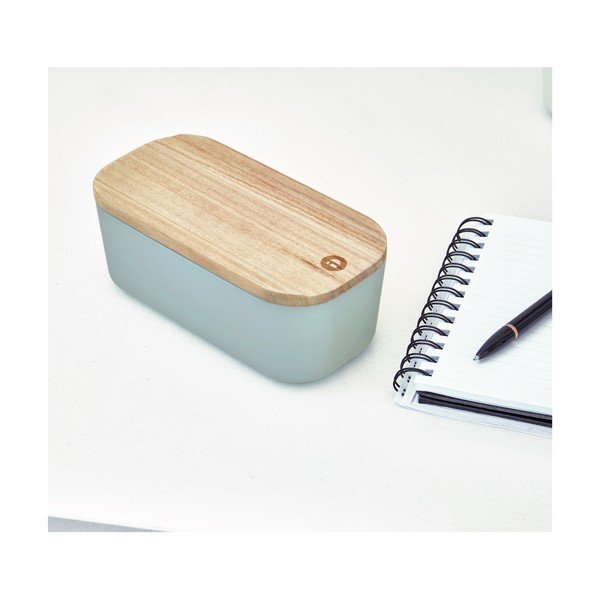 Hall hoiukast kaanega, mis on valmistatud Paulownia puidust, 9 x 18,3 cm. Eco - iDesign-image-1
