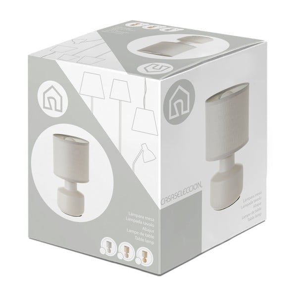 Beež keraamiline laualamp tekstiilist varjuga (kõrgus 22 cm) - Casa Selección-image-4