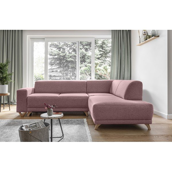 Roosa nurgadiivanvoodi panipaigaga (parem nurk/L-kujuline) Classy Sophie – Miuform-image-1