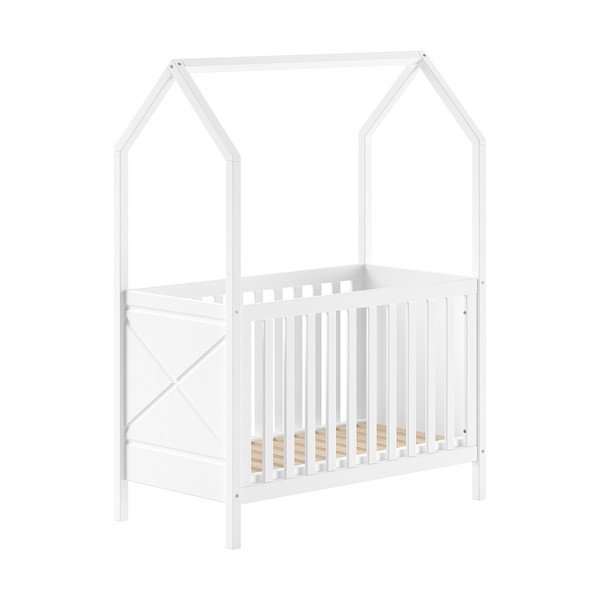 Valge männipuidust reguleeritava kõrgusega võrevoodi 60x120 cm Scott - Vipack