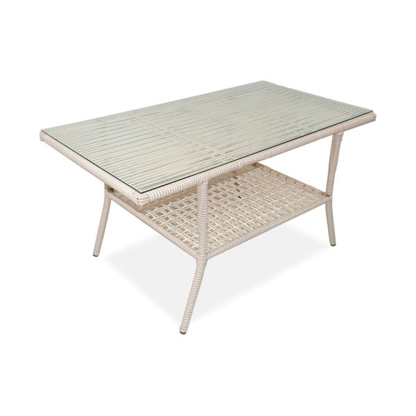 Kreem kunstlikust rotangist aiamööbli komplekt 4-le Newyork 160 - Floriane Garden-image-3