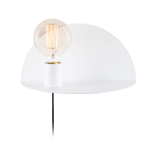 Bílá nástěnná lampa s poličkou Shelfie Anna, výška 15 cm