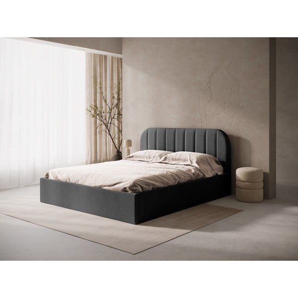 Antratsiithall polsterdatud kaheinimesevoodi panipaigaga/ilma peatsita, koos raamiga 180x200 cm Susan – Micadoni-image-1