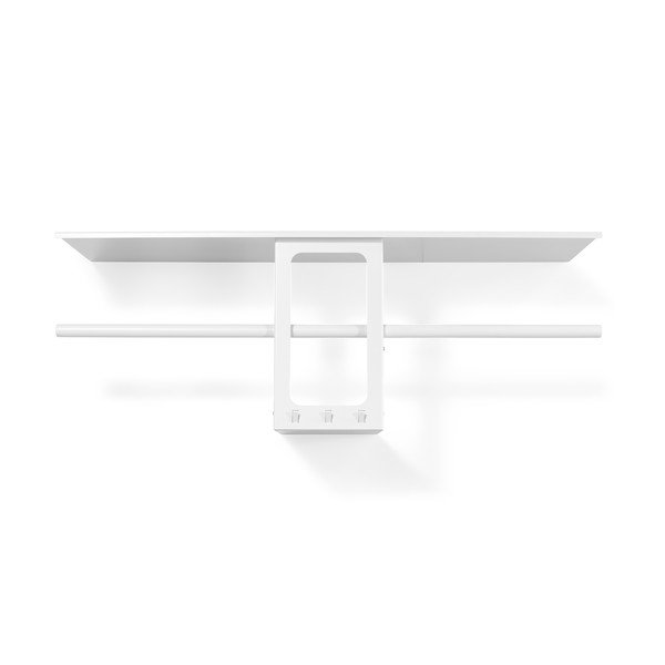 Valge terasest seinanagi koos riiuliga 100 cm Luno Small - Spinder Design-image-2