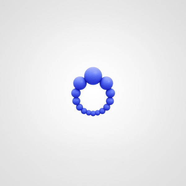 Prsten 3 Bubbles královská modrá